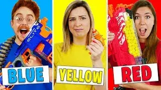 Using Only ONE Color in INSANE NERF WAR Mystery Box Challenge!