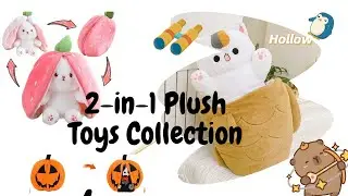 2 in 1 Transformation Plush Collection: Kawaii Stuffed Toy Gifts for Halloween & Christmas