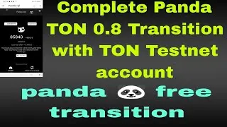 How to Complete Panda 🐼 0.8 transition free testnet Ton account
