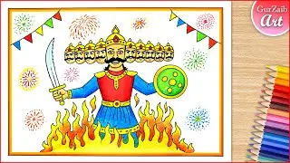 Dussehra Easy Drawing / Easy ravna drawing drawing / step by step