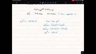 Problem:  Find K from Gibbs Free Energy