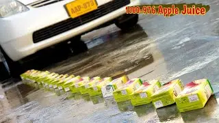 Apple juices Vs Car experiment: Crushing Crunchy and Soft things By Car