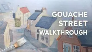 Modern Whimsical Street Painting | Gouache & Neocolor II
