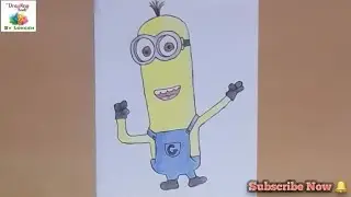 How to Draw Minion ( Kevin ) - Step By Step || With Colour|| Easy Drawing For Beginners