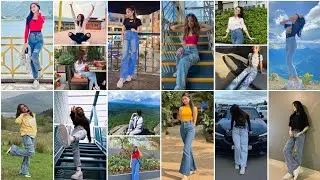 😍💅60+ Jeans top poses for girls👖👚|| Aesthetic Cute poses 💫 in jeans idea's 🪞🖤 ||