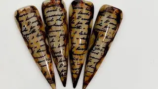 Old Parchment Nail Art - Super Easy