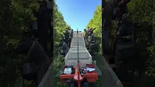 Huron Fruit Systems harvester picking in high density 11ft rows