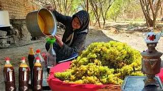 Turning Grapes into Juice: A Traditional Homemade Recipe from Khorasan