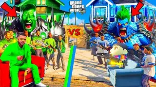 Franklin Green HULK Gang VS Shinchan Blue HULK Gang in GTA 5 | Green HULK VS Blue HULK In GTA V !
