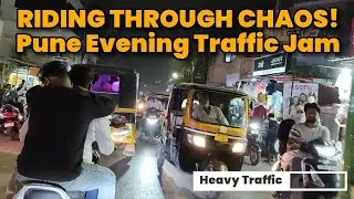Evening Rush Hour Madness in Pune City 🛑 | Real-Life Moto Vlog Adventures 🏍️