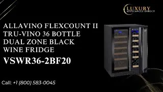 Allavino FlexCount II Tru-Vino 36 Bottle Dual Zone Black Wine Fridge VSWR36-2BF20