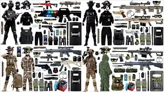 Open Box Toy Gun Collection, M416 Assault Rifle, AK47 Assault Rifle, Desert Eagle Pistol, Bomb