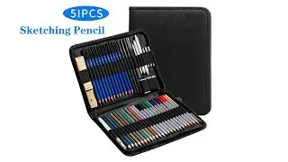 51Pcs Professional Sketching Pencil Set #sketch #pencilsketch #fyp