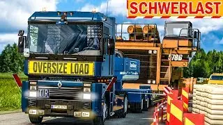 ETS 2: SCHWERTRANSPORT in Norwegen - BAUMASCHINEN-Transport mit Renault Integral!