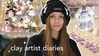 artist diaries ❀ polymer clay process, glazing & small  business things