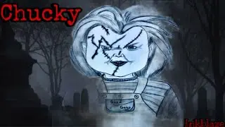 How to Draw Chucky Step-by-Step &mdash; Creepy Doll Drawing Tutorial💀🎨👻 #art #scary #chucky #fyp 