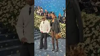 @Pharrell and his wife, Helen Lasichanh  arrives in Louis Vuitton | Met Gala 2025