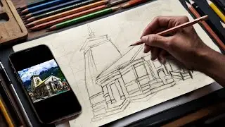 🛕 Kedarnath Outline Drawing | Easy Step-by-Step Temple Sketch | Beginners Friendly Art Tutorial