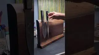60 neodymium magnets! Double sided, black walnut, magnetic knife block #magneticknifeblock