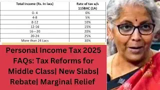 Personal Income Tax 2025 FAQs: Tax Reforms for Middle Class| New Slabs| Rebate| Marginal Relief Tax