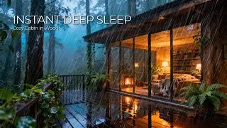 Pure Bliss Rain Sound for Sleep in a Cozy Glass Cabin 🌧️🏡