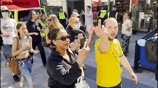 Vänsterextremister försöker överrösta torgmöte i Uppsala