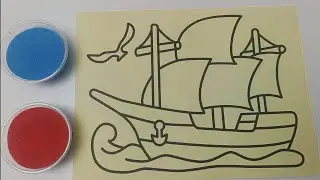 Sailboat colored sand painting#easy #sandpainting #satisfying #video #art