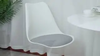 Jaxpety Padded Swivel Tulip Dining Chair in White + Black