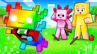 I Became an OP RAINBOW AXOLOTL in Minecraft