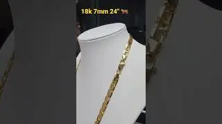 Solid 18k 7mm Tigers Eye link chain. find @ cashforgoldandgadgets.com  #18ktigerseyechain #18kchain
