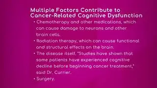 Cancer-Related Cognitive Dysfunction