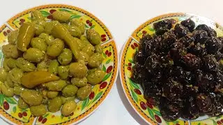 زيتون الأسود والاخضر مشرملين بطريقة المغربية كيجي حسن من ديال زنقة