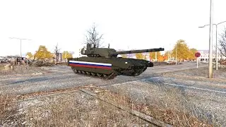 Russian T-14 ARMATA tank buried by Ukrainian Leopard 2 Tank - Arma3