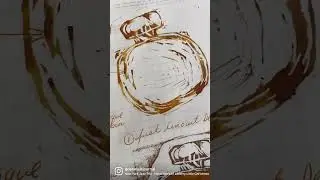 swatching fountain pen ink with hand carved stamp.#journaling #fountainpenink #handcarvedstamps