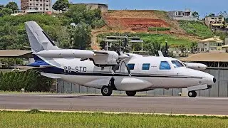 Mitsubishi MU-2B-60 Marquise Motores Garret Pousando 🚀