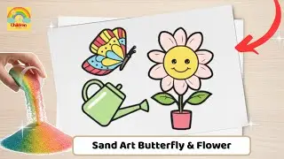 Sand Painting Butterfly, Flower & Watering Can | Colorful Garden Art for Kids
