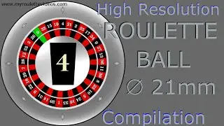 High-Resolution Roulette Spins - 21mm Ivorine Roulette Ball - Part 4 of 6 - Slow Rotor