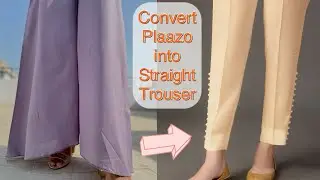 How to convert Plaazo into Straight Trouser | Simple trick | DIY