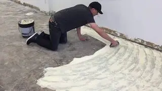 Spreading glue How to glue down carpet