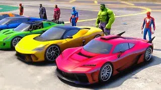 Spiderman Furious 7 Stunt Challenge With Superheroes | js toys collection