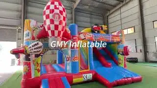 CE Certificated Double Lane Bounce House Comic Themed Inflatable Bouncy Castle GMY Inflatables