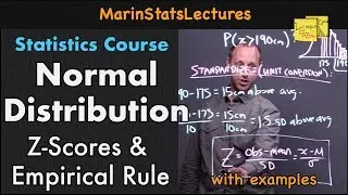 Normal Distribution,  Z-Scores & Empirical Rule | Statistics Tutorial #3 | MarinStatsLectures