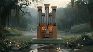 Pipe Organ in Verdant Landscape for Sleep and Focus