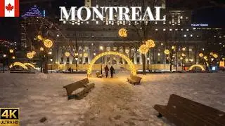 Night Walk in Montreal Downtown 🇨🇦 | City Lights, Urban Vibes & Evening Walking Tour 4K