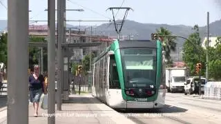 Tramways / Tramvia in Barcelona, Trambaix system, at Centre Miquel Marti i Pol, part 9 of 10