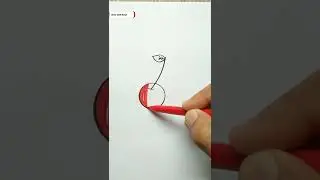 Easy Cherry Drawing 🍒 #shorts #art #drawing