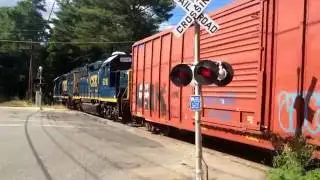 CSX B733 Crossing Cocasset Street in Foxboro MA (7/19/16)