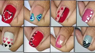 8 Easy Heart Nail Art Designs  For Valentine's Day  || Valentines Day  #nailart #valentinespecial 