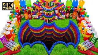 How to make Bat with Rainbow Orbeez vs Fanta, Mtn Dew, Coca Cola vs Mentos & Popular Sodas