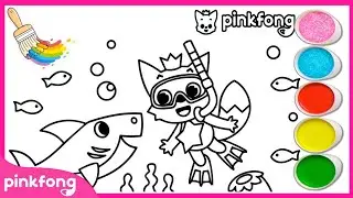 Coloring Pinkfong! Babyshark | Easy & Popular Coloring Art for Kids | Episode 28